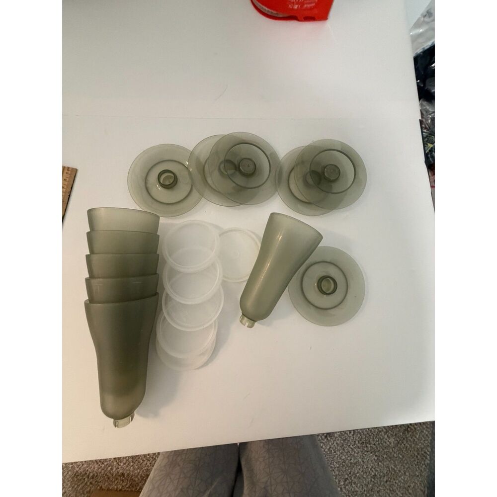 Tupperware gray 6 parfait dishes (each is 3 pieces)
